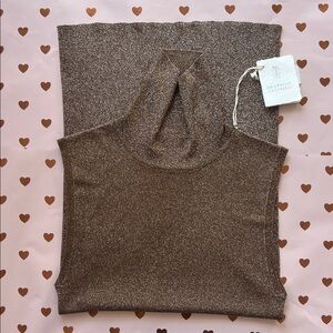 Brunello Cucinelli Chocolate Glitter Top